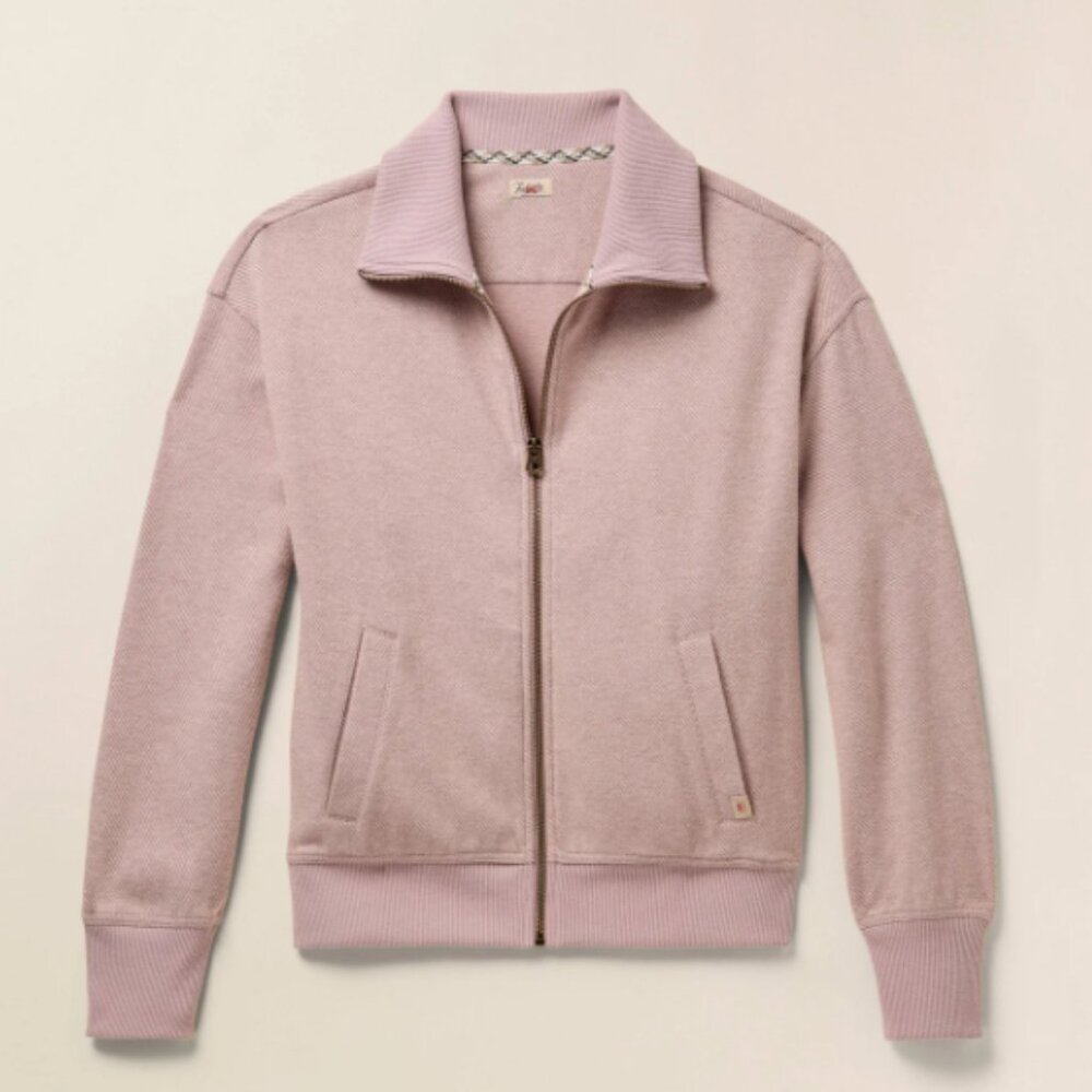 Faherty Legend™ Lounge Full Zip - Blush Twill Sweatshirt